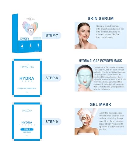 Image of TWACHA Hydra Facial Kit for Deep Hydration & Instant Brightening Skin With Hyaluronic Power For Multi-Level Skin Hydration And Rejuvenation Anti-Ageing Facial Kit for Men & Women, 1 Count