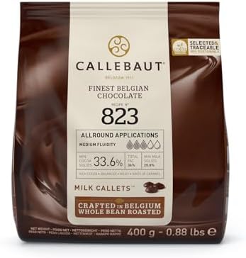 Callebaut 823 Finest Milk Chocolate Couverture Callets 33.6% Cocoa 400g
