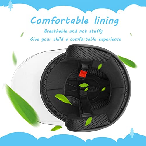 Kids Cute Helmet With Visor, Vintage Motorcycle Open-Face Helmet For Boys & Girls, Ece/Dot Approved Electric Scooter Children's 3/4 Motorcycle Helmet For Vespa Scooter Atv Moped -B-50-55Cm #TOP3