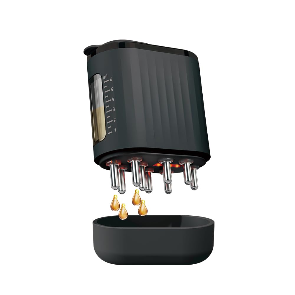 Kimairay 2-in-1 Hair Oil Applicator and Scalp Massage Brush, Electric Applicator Bottle Hair Scalp Massager, Hair Oil Applicator for Minoxidil Rosemary Oil Hair