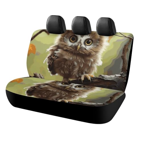 Housse de siège arrière pour chien pour trajets en SUV | Confort durable motif bébés hiboux