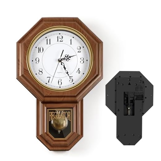 Sunexinlo Pendulum Wall Clocks Battery Operated,Regulator wall Clock with Pendulum,Vintage product