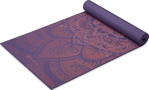 Image of Gaiam Premium Yoga Mat, 6mm Thick Print Mat | Premium 6mm thick cushioning for joint support. Non-slip print design for yoga, Pilates & floor workouts.