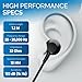 Philips USB C Earbuds Wired with Microphone, in Ear Type C Headphones with mic, Powerful Bass, Lightweight, USB-C Wired Earphones, 3-Button in-line Remote Ear Buds (Black)