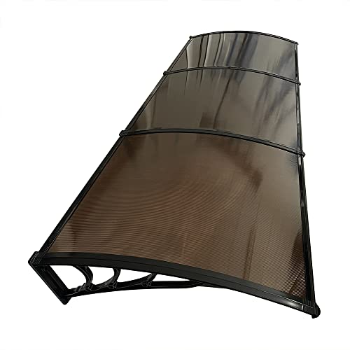 Door Canopy, Waterproof Front Door Canopy, Garden Canopies, Rain Awning Suitable for Door Porch, Outdoor, Roof, Patio (L300xW100xH23cm, Brown)