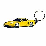Vintage Retro NSX Keychain - PVC Soft Rubber FOB Accessories – Automotive Gift Idea (Spa Yellow)
