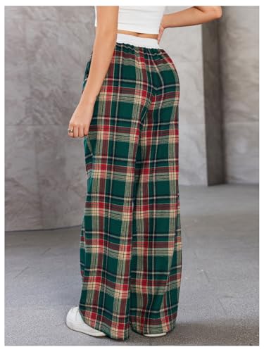 Image of SOLY HUX Women's Plaid Checkered Pants Flannel Pajama Pants with Pockets