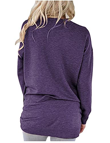 ONLYSHE Womens Crewneck Sweatshirt Casual Loose Fitting Tops Long Sleeve T Shirt