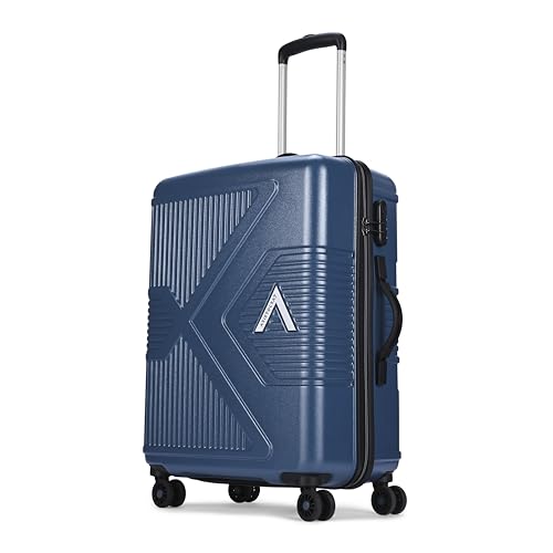 Image of Aristocrat Proteq Check-in Trolley Bag 66cm | Medium Hard Luggage | 8-Wheel Suitcase for Travel | Combination Lock with Sturdy Zipper | Polycarbonate | 3 Years International Warranty (Legion Blue)