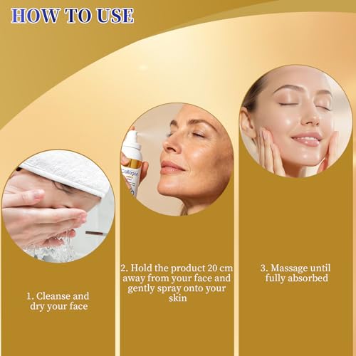 Generic 2PCS Firming Collagen Spray, Firming Care Set for Body and Face, Anti Aging Hydrating Moisturizer Mist Fast-Absorbing Skin for Body, Arms, Legs