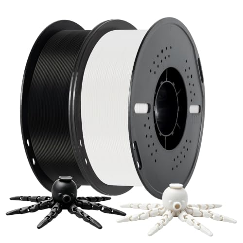 Kingroon PLA 3D Printer Filament, Dimensional Accuracy +/- 0.02 mm, 1 kg Spool(2.2lbs), 1.75 mm,2KG White+Black