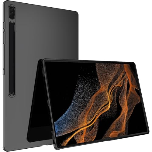 BREPRIO Case for 14.6 Inch Samsung Galaxy Tab S10 Ultra (2024) / Galaxy Tab S9 Ultra (2023) / Galaxy S8 Ultra (2022) [Lightweight + Protective] Shockproof Soft Ultra Slim Cover Black