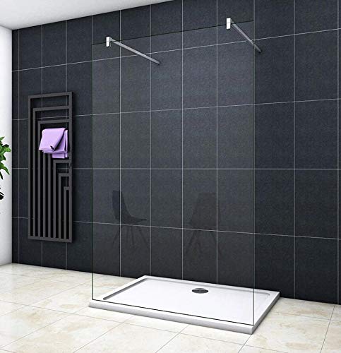 Mamparas de Ducha Pantalla Panel Fijo 8mm Antical - Dos Barras 90cm - 127x200 cm