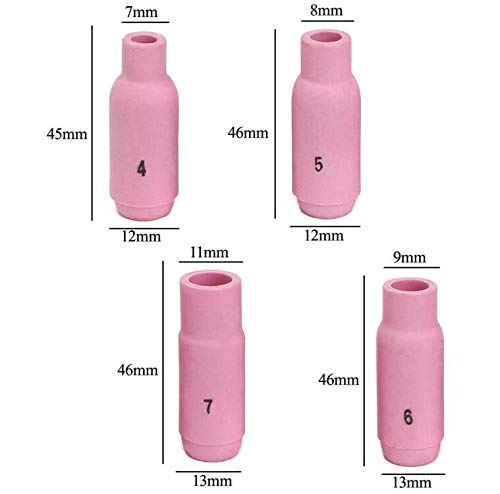 Alffun 68Pcs Tig Torch Consumables Accessories Kit For Tig Welding Torch Pta Db Sr Wp 17 18 26 Back Cap/Collet Body/Alumina Nozzle… #TOP5