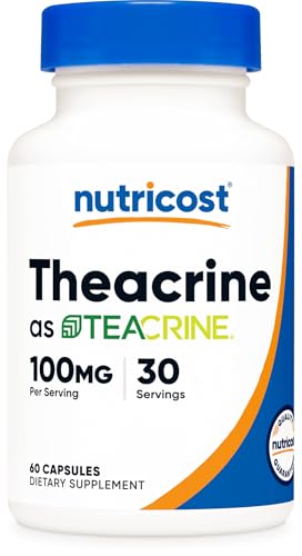 Nutricost Theacrine as Teacrine 100 MG per Serving 60 Capsules - 30 Servings Vegan GMO-Free
