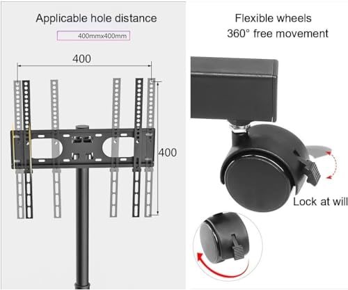Soporte móvil universal para TV ajustable en altura miniatura 6