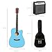 Best Choice Products Beginner Acoustic Electric Guitar Starter Set w/ 41in, All Wood Cutaway Design, Gig Bag, Strap, Picks - Sky Blue