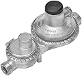onlyfire Vertical Two Stage Propane Regulator for Propane Tank, 1/4" Female NPT Inlet and 3/8" Female NPT Outlet