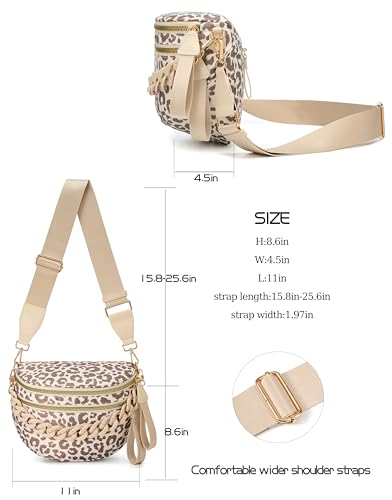 Image of FEIBOON Spacious Nylon Crossbody Bag Bum Bag Handbags Wallets Purses Trendy Shoulder Bag for Women