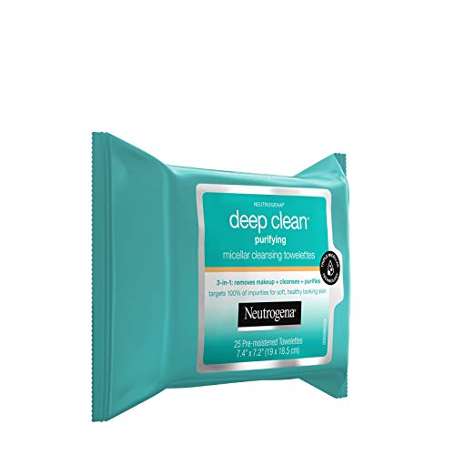 Neutrogena Deep Clean Purifying Micellar Cleansing Makeup Remover Wipes, 25 Count, Pack Of 6 #TOP4