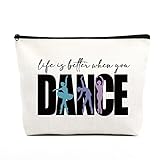 fkovcdy Dance Bag Ballet Ballerina Makeup Bag Elegant Dancer Gifts Inspirational Recital Gifts for Women Teen Dance Lovers Dancing Dance Teacher t Life Is Better When You Dance
