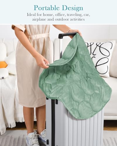 Image of Topblan Weighted Lap Blanket 7lbs for Adults, Small Weighted Blanket Throw for Napping, Relaxation, Calming and Travel, Skin Friendly & Machine Washable for All-Season Sleeping,Sage 24x29 inches