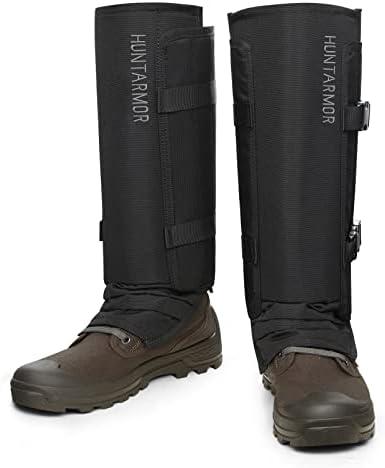 HUNTARMOR Snake Gaiters Leg Guards: Waterproof Snake Chaps for Hunting, Adjustable Leg Gaiter Snake Bite Protection for Lower Legs, Lightweight Flexible Design Snake Guards Fits Men & Women