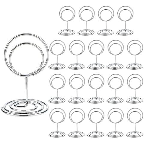 20 Pack Silver Table Number Holders Cover