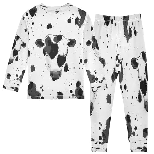 Pajama Sets Long Sleeve Cute Cow Country Animal Soft Comfy Sleepwear 2 Piece PJS 3-8T3