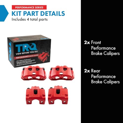 Image of TRQ Performance Front and Rear Brake Caliper Set Brackets Coated Compatible with 2010-2011 Ford F 150