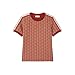 Lacoste Women's Slim Fit Monogram Jacquard T-Shirt, Iberis Red/Latte, 0