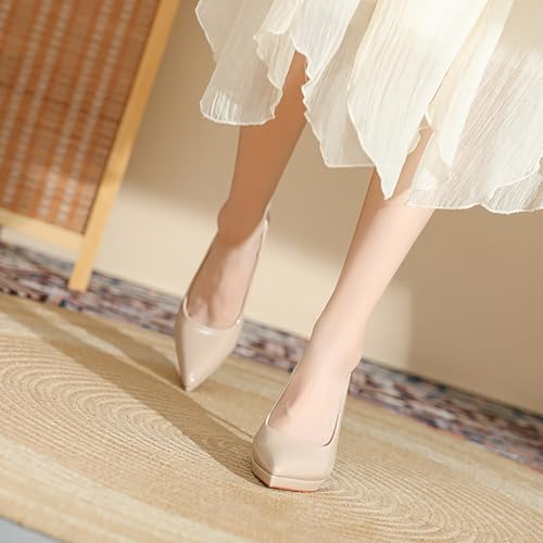 Women's Slingback High Heels Patent Leather Platform Closed Pointed Toe Stilettos Pumps Fashion Party Dress Shoes for Women3