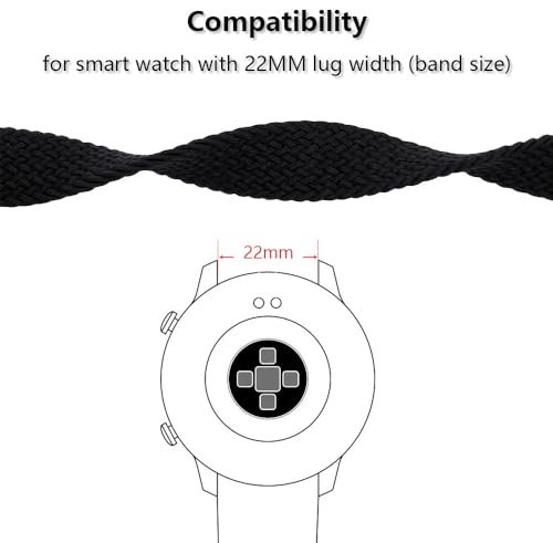 Correa trenzada elástica 22mm compatible para reloj Android miniatura 2