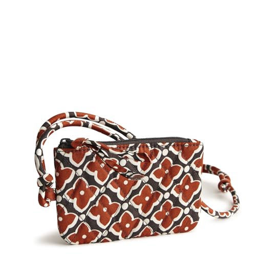 Vera Bradley Women's Premium Cotton Zip Card Pouch Lanyard, Moorish, One Size
