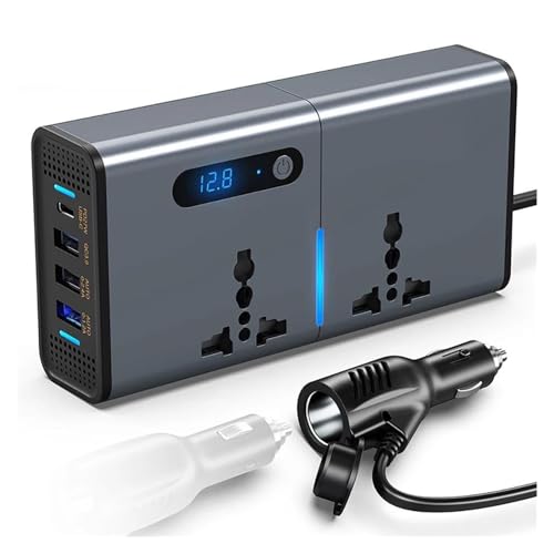 Convertisseur tension DC 12V AC 220V avec chargeur USB Type-C voiture