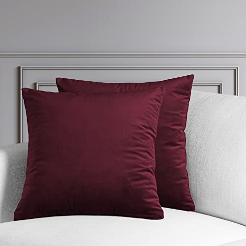 Image of HPD Half Price Drapes Cushion Cover 18 x 18 Heritage Plush Velvet - VPYC-161252-CC18PR - Pair, Dark Merlot