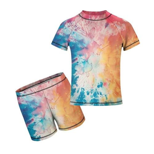 Tie DyeChildren's Casual Swimsuit Set - Simple and Versatile10-12Y（150cm）