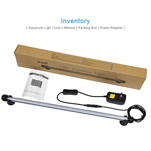 MingDak LED Aquarium Light Kit for Fish Tank,Underwater Submersible Crystal Glass Lights Suitable for Saltwater and Freshwater,57 LEDs,18.5-inch,Lighting Color White