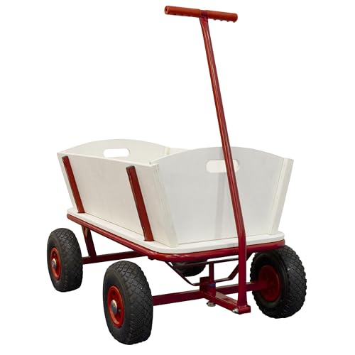 SUNNY Billy Chariot de Jardin, Bois - Rouge - 94x61x97cm...