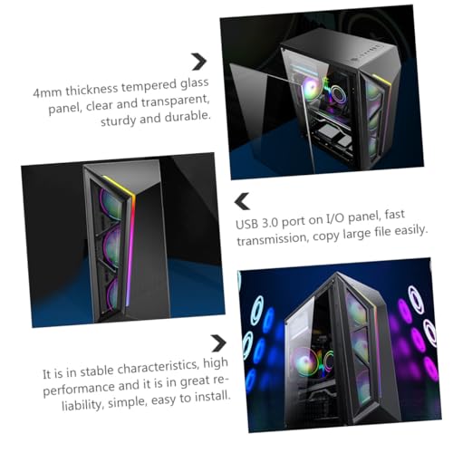 Boîtier PC ATX avec éclairage LED pour refroidir les composants gamer