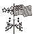 EZ Vane Steel USA Flag Weathervane 21” Height, Includes Metal Roof Mount, Wind Cups & Brackets | Hand-Crafted and Family-Owned, Made in The USA with Triple Powder Coating, Limited