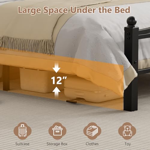 Image of Metal Queen Bed Frame with Headboard
