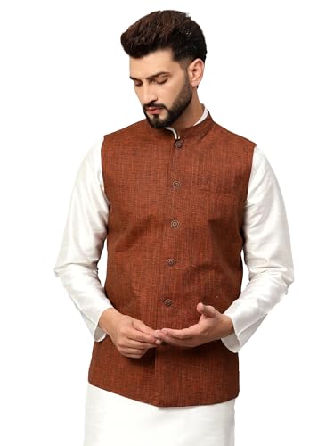 Image of LATEST CHIKAN Men's Traditional Cotton Nehru Jacket /Waistcoat