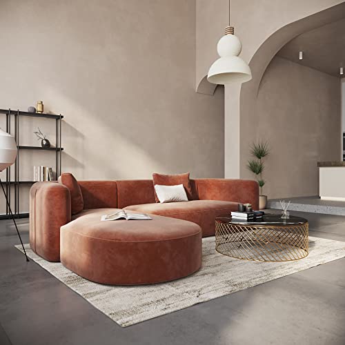 Acanva AZY901-LTS Luxury Modern Tight Curved Back Velvet Sofa thumb #7
