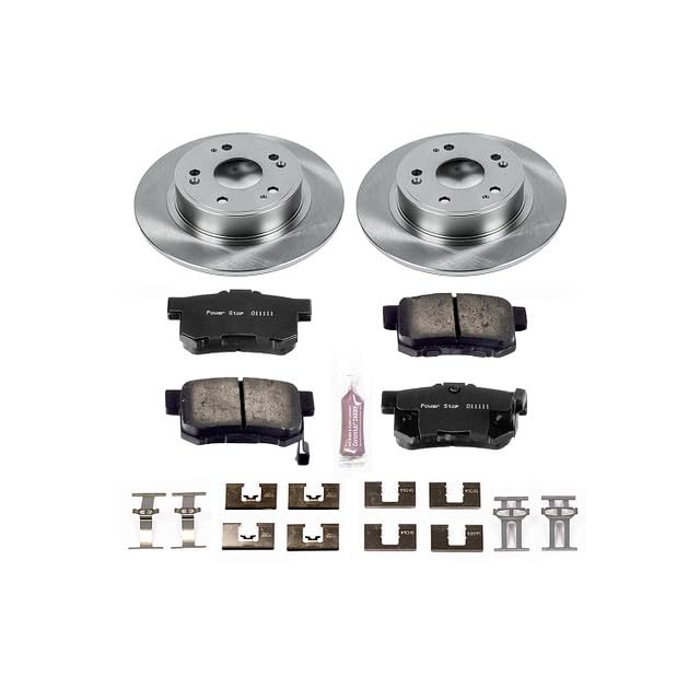 Image of PowerStop Rear Brake Kit for Acura ILX 2016-22 | Honda Accord 2005-07 - Z17 Ceramic Brake Pads & Disc Rotors Replacement, KOE3128