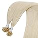 YoungSee 22inch Real Hair Extensions U Tip Platinum blonde Human Hair Extensions Pre Bonded Utip Hair Extensions 50grams 50strands