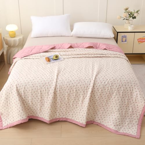Highdi Bedding Edredón Acolchado, 2.5 TOG Microfibra Bedding Ligero Edredón Color Liso Edredon Cama, Manta de Cama para Sala de Estar, Dormitorio, Estudio (Lazo Rosa,200x230cm)