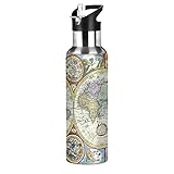 ♛【Acero inoxidable 18/8 de alta calidad】La botella de agua aislada está hecha de acero inoxidable 18/32, libre de BPA, que es duradera, segura y evita que tu taza retenga olores o sabores