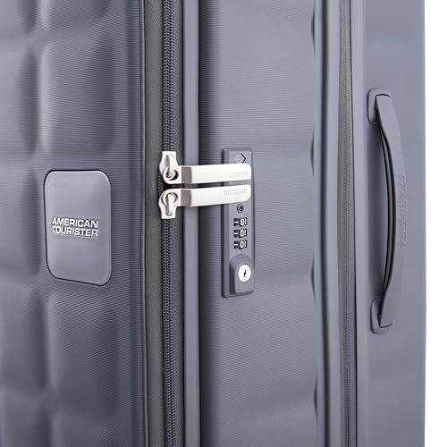 Image of American Tourister Bitbloc | Check-in Trolley Bag (79.5 cm) | 106 Ltrs | 360 8 Wheel Spinner | Hard Case | Recessed TSA Lock | 3 Years Global Warranty | Grey