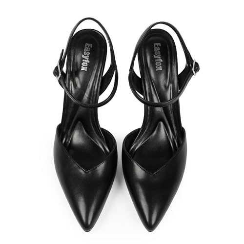 Womens Pumps Closed Pointed Toe Stiletto Heels Ankle Strap Slingback Heels for Women Wedding Party Shoes3